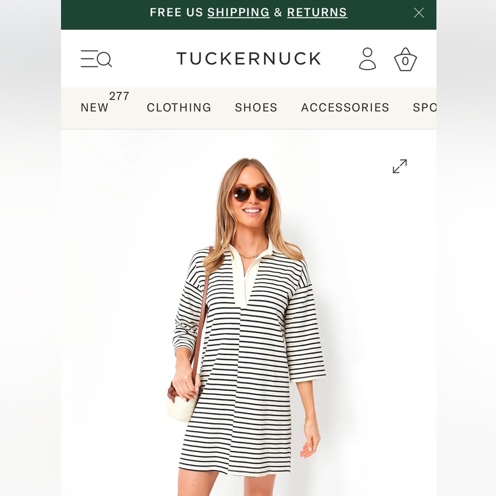 Tuckernuck Black and White Striped Mini Dress